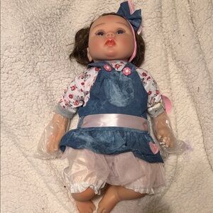 Soft Baby reborn Doll in Blue and Pink Outfit - Kids Toys